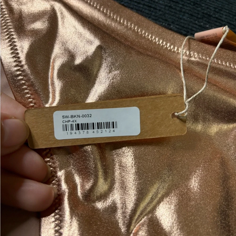 Skims Metallic Rose Gold Bikini Bottom NWT